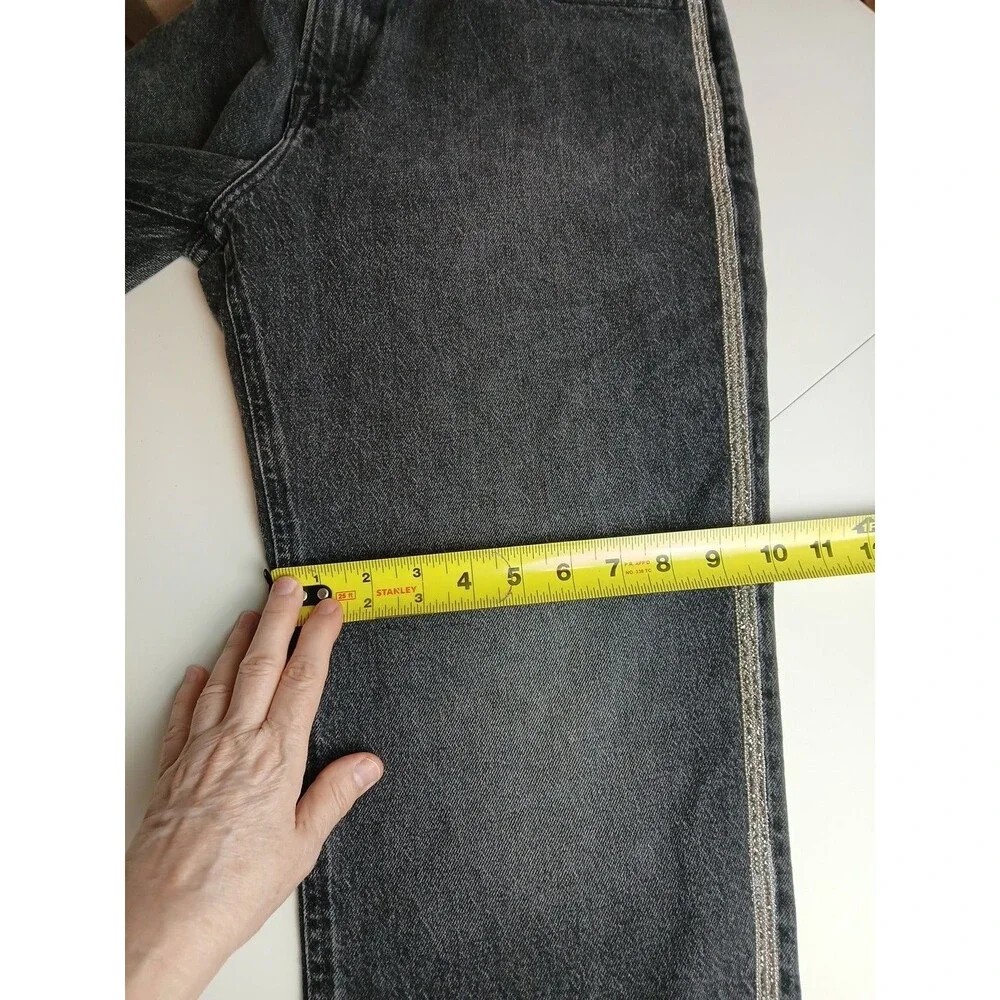 Lucky Brand Mid Rise Sienna Slim Boyfriend Jean Black Silver Glitter 10/30 Y2k‎